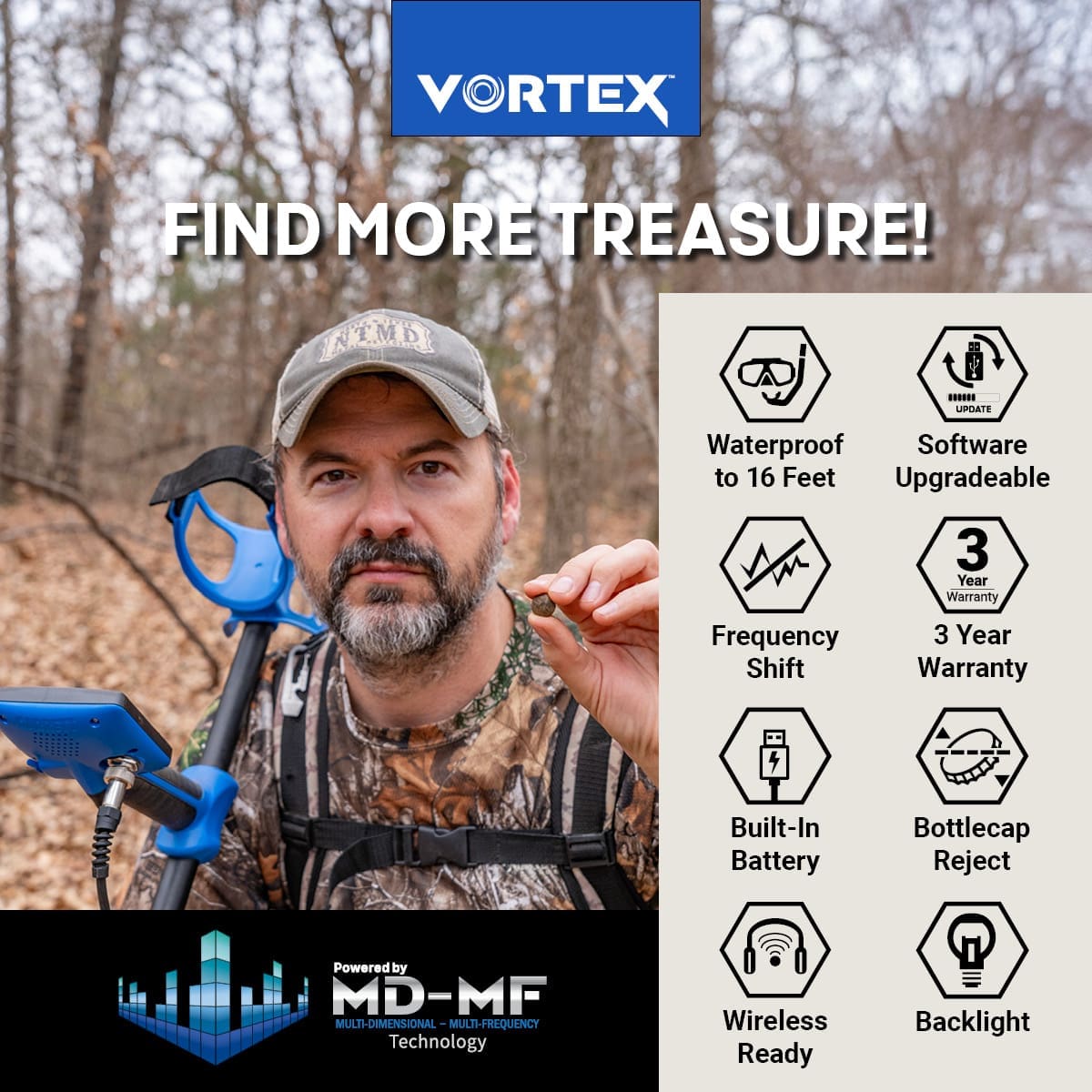Amasya Garrett Vortex VX7 Dedektör - Vortex VX7, sahil, park ve tarla arasında geçiş yapan kullanıcı için dengeli güç noktasıdır.